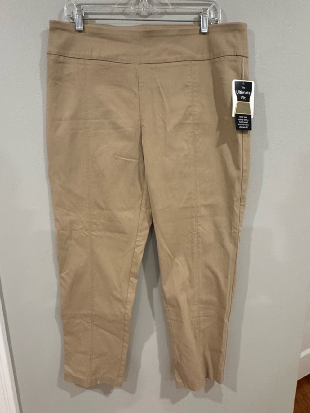 Zac & Rachel Beige Slim Leg Pants Size 16 Short New with Tags Women's